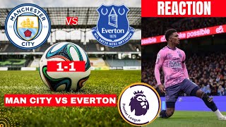 Man City vs Everton 1-1 Premier league Football EPL Match Today Commentary Manchester Highlights
