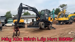 Máy Xúc Bánh Lốp kẹp Gỗ Bao Chất Giá Chỉ Hơn 300Tr Thành Xe Ben Máy Công Trình