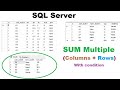 How to query to Sum Multiple columns and Multiple Rows with condition to Get total in SQL Server