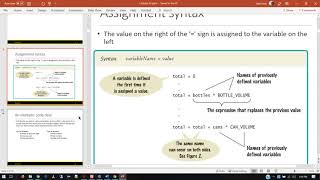 Programming in Python - Chapter 2 Part 1 Lecture - Fall 2019
