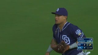 SD@ATL: Arcia makes a sliding grab to rob Swanson