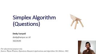 Week4. (5) Simplex Algorithm (More Questions)