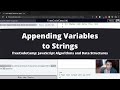 Appending Variables to Strings (Basic JavaScript) freeCodeCamp tutorial