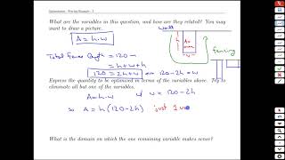 Unit 7-4 Optimization Fencing Example - MATH 121