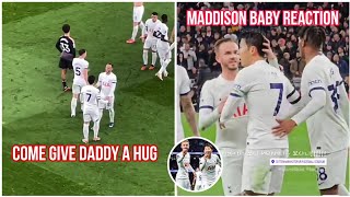 James maddison acting like a BABY with heung min son after son goal vs fulham 😂😂 Must watch🚫🚫