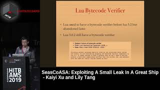 #HITB2019AMS D1T1 - SeasCoASA: Exploiting A Small Leak In A Great Ship - Kaiyi Xu and Lily Tang