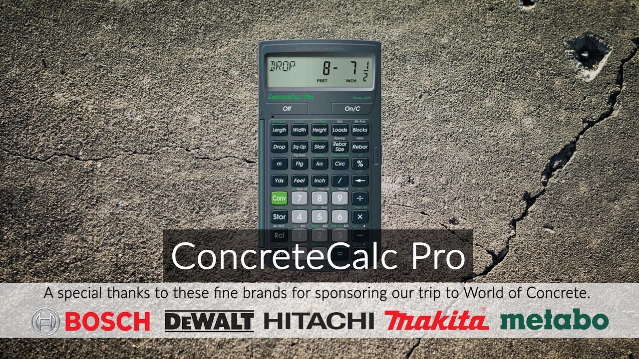 Calculated Industries Concrete Estimating Calculator - YouTube