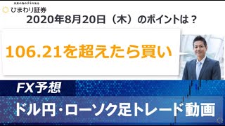 【ドル円予想】106.21を超えたら買い【200820FXローソク足トレード手法】