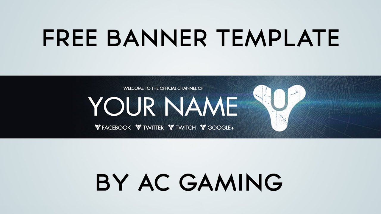 "GIVEAWAY!" Destiny Youtube Banner Template - YouTube