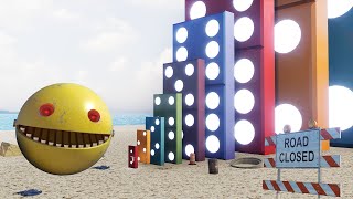 Real Life Pacman VS Big Domino Effect