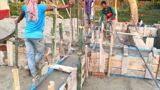 দুই তলা ফাউন্ডেশন এর গ্রেড বিম কিভাবে দিবেন Momin construction