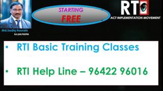 RTI Help Line, RTI Training