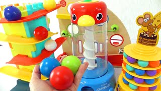 Marble Run ASMR Race ☆ HABA Slope \u0026 Dump Truck Excavator Ambulance Forklift Garbage Truck Tractors#1