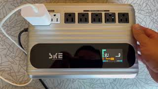 SKE UPS 850VA 480W Battery Backup \u0026 Surge Protector for Conmputer, Great for pcs and power outages