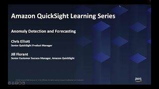 2022 QuickSight Learning Series: Anomaly Detection & Forecasting