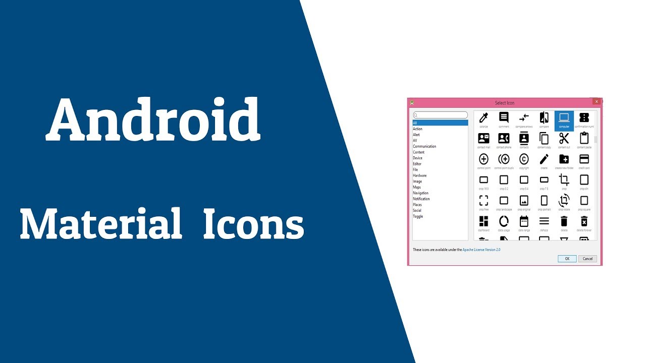 How To Use Add Material Icons In Android Studio Youtube
