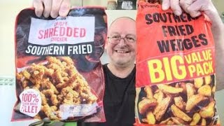 Iceland Crispy Shredded Chicken  Southern Fried \u0026 Iceland Southern Fried Wedges ~ Food Review