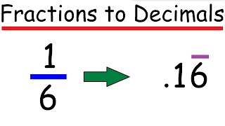 How to Convert Fractions to Repeating Decimals - Math