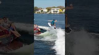 COBE with his insane air!!         #purewakesurf #lakelife #wakesurf #wakeoutfitters #summertime