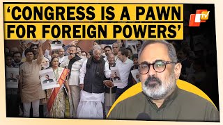 INDIA Bloc’s Protest In Parliament: BJP’s Rajeev Chandrasekhar Calls Oppn Pawn Of Foreign Forces