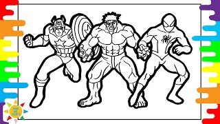 SUPERHEROES Coloring Page|CAPTAIN AMERICA|HULK|SPIDERMAN|3rd Prototype - I Know [NCS Release]