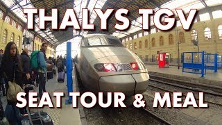 THALYS TGV FIRST CLASS SEAT TOUR \u0026 MEAL - Amsterdam to Paris Train