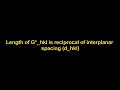 Crystals, Symmetry and Tensors - Lecture 5b - (Length of G*_hkl is reciprocal of interplanar......