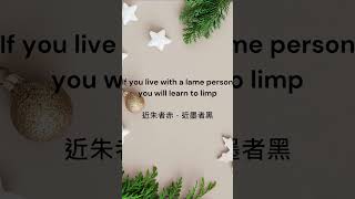 ✲每日一句✲中文英文諺語對照✲Chinese\u0026English proverb✲If you live with a lame person you will learn to limp✲