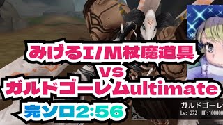 みげるI/M杖魔道具VSガルドゴーレムultimate  完ソロ2分56秒  ステ振り装備も載せてます！ #トーラムオンライン