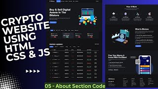 Create a Responsive Crypto Website using HTML CSS JavaScript with Source Code | About Section Code
