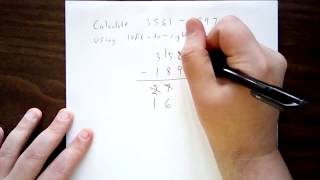 Left-to-right subtraction algorithm example