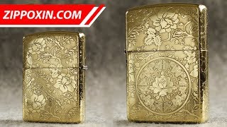 Review Zippo Vỏ Đồng Nguyên Khối Khắc Hoa Mẫu Đơn - Zippo Vỏ Đồng Cao Cấp | Shop Zippo Xịn USA