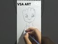 Baby Groot || Cute drawing || Guardians of the Galaxy#short||emoji