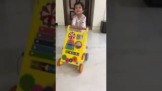 Wooden Musical Push Walker For Kids, Child