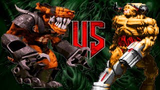 Cycloid Emperor vs Cyberdemon - DOOM vs DUKE NUKEM 3D : Monster Infighting - RETRO BOSS BATTLES