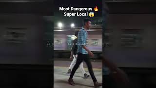 Most Dangerous😱 Super local skipping Ichhapur 🔥 #trainshorts #shorts