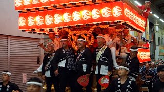 鳳だんじり祭　宵宮：アーケード商店街を激走_2023