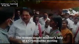 Tamil Nadu minister KKSSR Ramachandran hits a woman with a bunch of papers- South First