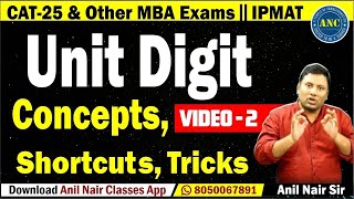 🔴🔥 Live ( in English ) :-UNIT DIGIT  | Anil Nair| CAT-25,SSC-CGL,Bank video-2