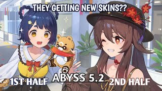 Xiangling & Hu tao getting new skins??  GENSHIN ABYSS 5.2 C0 HU TAO OVERLOAD & XIANGLING BURN/VAPE