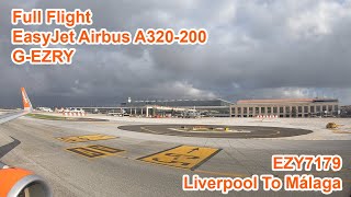 Full Flight: EasyJet Airbus A320-200 G-EZRY: Liverpool To Málaga February 2020