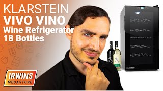 18 Bottle Black Modern Wine Cooler | Klarstein Vivo Vino Wine Refrigerator 18 Bottles | ME10021698