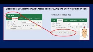 Excel Basics 6: Customize Quick Access Toolbar (QAT) and Show New Ribbon Tabs