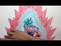 孫悟空 超サイヤ人ブルー 界王拳10倍 描いてみた drawing goku super saiyan blue kaioken times 10