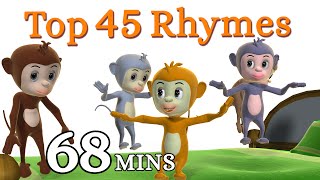 Five Little Monkeys Jumping On The Bed Nursery Rhyme - Kids Songs - 3D English Rhymes for Children