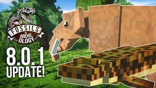 2 NEW PREHISTORIC ANIMALS! Fossils \u0026 Archeology 8.0.1 UPDATE | Minecraft Dinosaurs Mod