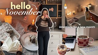 HELLO NOVEMBER 🍂🧸☕️ monthly reset \u0026 goal reflections, baking cinnamon rolls, cosy vlog 🕯️