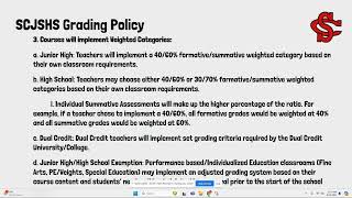 SCJSHS Grading Policy 2024-25