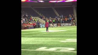 Devin Michael Performs The National Anthem at Atlanta Steam LFL Football Game