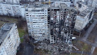 Aerial View Of Destroyed Saltivka Estate in Kharkiv